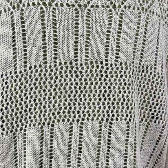 Vintage 90s Y2k Open Knit Mohair Cardigan Sweater Fairy Grunge Coquette Dolly 2X - Picture 4 of 6